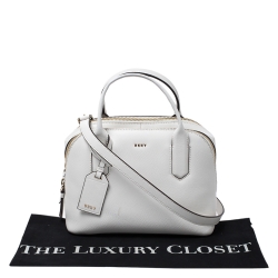 Pre Owned Dkny White Leather Bryant Park Satchel
