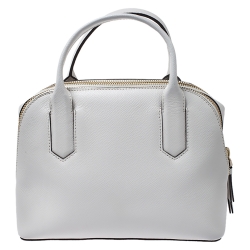 Pre Owned Dkny White Leather Bryant Park Satchel