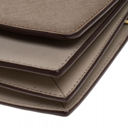 Pre Owned DKNY Tricolor Leather Flap Top Handle Bag