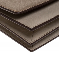 Pre Owned DKNY Tricolor Leather Flap Top Handle Bag