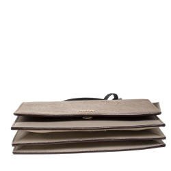 Pre Owned DKNY Tricolor Leather Flap Top Handle Bag