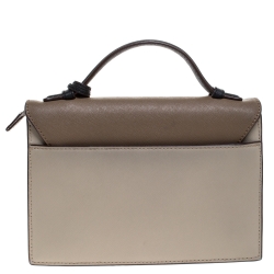 Pre Owned DKNY Tricolor Leather Flap Top Handle Bag