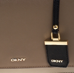 Pre Owned DKNY Tricolor Leather Flap Top Handle Bag