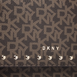 مملوكة مسبقًا حقيبة كروس دي كي أن واي كانفاس مقوي شهير بنية