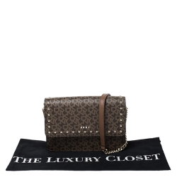 مملوكة مسبقًا حقيبة كروس دي كي أن واي كانفاس مقوي شهير بنية