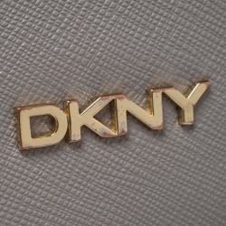 Pre Owned Dkny Grey Leather Flap Shoulder Bag