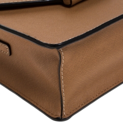 Pre Owned Dkny Brown Leather Flap Crossbody Bag