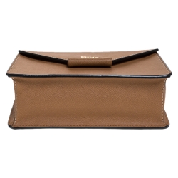 Pre Owned Dkny Brown Leather Flap Crossbody Bag