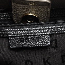 Pre Owned Dkny Grey Leather Double Zip Tote