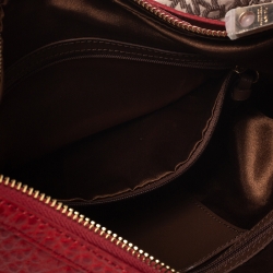 Pre Owned Dkny Beige/Orange Signature Canvas and Leather Hobo