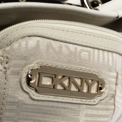 Pre Owned Dkny White Leather Double Handle Tote