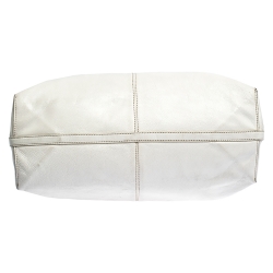 Pre Owned Dkny White Leather Double Handle Tote