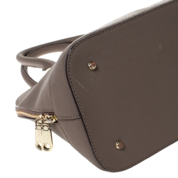 Pre Owned DKNY Taupe Leather Dome Satchel