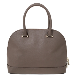 Pre Owned DKNY Taupe Leather Dome Satchel