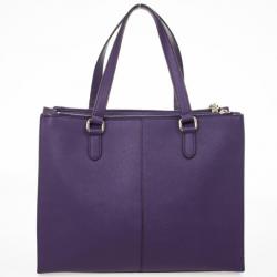 Pre Owned DKNY Purple Hudson Double Zip Tote 
