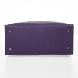 Pre Owned DKNY Purple Hudson Double Zip Tote 