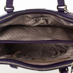 Pre Owned DKNY Purple Hudson Double Zip Tote 