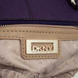 Pre Owned DKNY Purple Hudson Double Zip Tote 