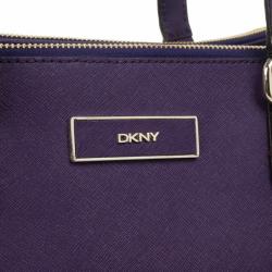 Pre Owned DKNY Purple Hudson Double Zip Tote 