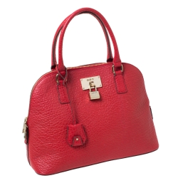 مملوكة مسبقًا حقيبة دي كي إن واي بقفل  جلد أحمر محبب