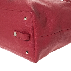 Pre Owned Dkny Red Leather Top Zip Tote