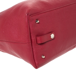 Pre Owned Dkny Red Leather Top Zip Tote