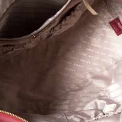 Pre Owned Dkny Red Leather Top Zip Tote