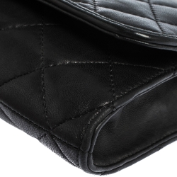 Pre Owned DKNY Black Quilted Leather Flap Chain Shoulder Bag