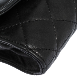 Pre Owned DKNY Black Quilted Leather Flap Chain Shoulder Bag