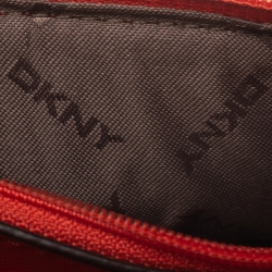 Pre Owned Dkny Orange Leather Flap Shoulder Bag