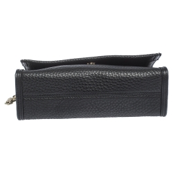 Pre Owned Dkny Black Leather Chain Shoulder Bag