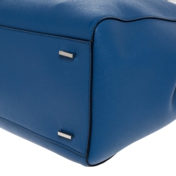 Pre Owned DKNY Blue Leather Shopper Tote