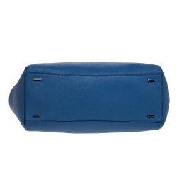 Pre Owned DKNY Blue Leather Shopper Tote