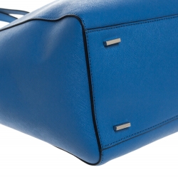 Pre Owned DKNY Blue Leather Shopper Tote