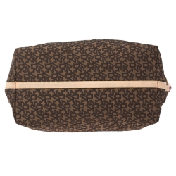 Pre Owned Dkny Beige Signature Canvas and Leather Tote 