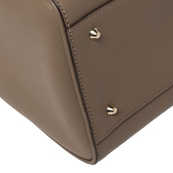 Pre Owned Dkny Dark Beige Leather Bryant Park Satchel
