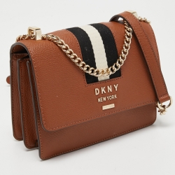 Pre Owned DKNY Brown Leather Liza Crossbody Bag