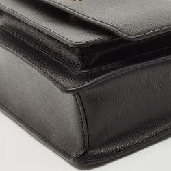 Pre Owned DKNY Black Leather Bryant Park Flap Crossbody Bag