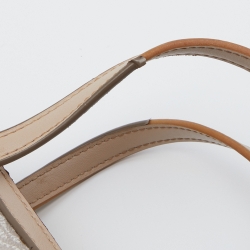 Pre Owned Dkny Beige/Ivory Signature Coated Canvas and Leather Satchel