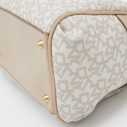 Pre Owned Dkny Beige/Ivory Signature Coated Canvas and Leather Satchel