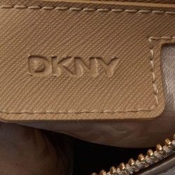 Pre Owned Dkny Beige/Ivory Signature Coated Canvas and Leather Satchel