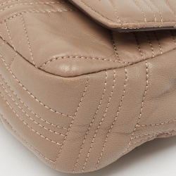 Pre Owned DKNY Beige Quilted Leather Allen Flap Shoulder Bag