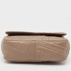 Pre Owned DKNY Beige Quilted Leather Allen Flap Shoulder Bag