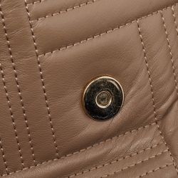 Pre Owned DKNY Beige Quilted Leather Allen Flap Shoulder Bag