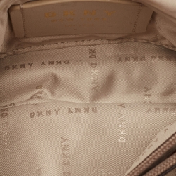 Pre Owned DKNY Beige Quilted Leather Allen Flap Shoulder Bag