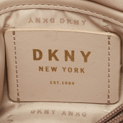 Pre Owned DKNY Beige Quilted Leather Allen Flap Shoulder Bag
