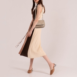 Pre Owned DKNY Beige Quilted Leather Allen Flap Shoulder Bag