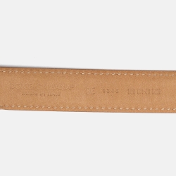 Pre Owned Dolce & Gabbana Pink Leather Baroque Logo Buckle Belt 100 CM