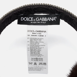Pre Owned Dolce & Gabbana Brown Mink Fur and Crystals Earmuffs
