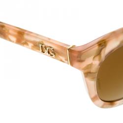 Pre Owned Dolce and Gabbana Gold/Marble DG4249 Sunglasses 